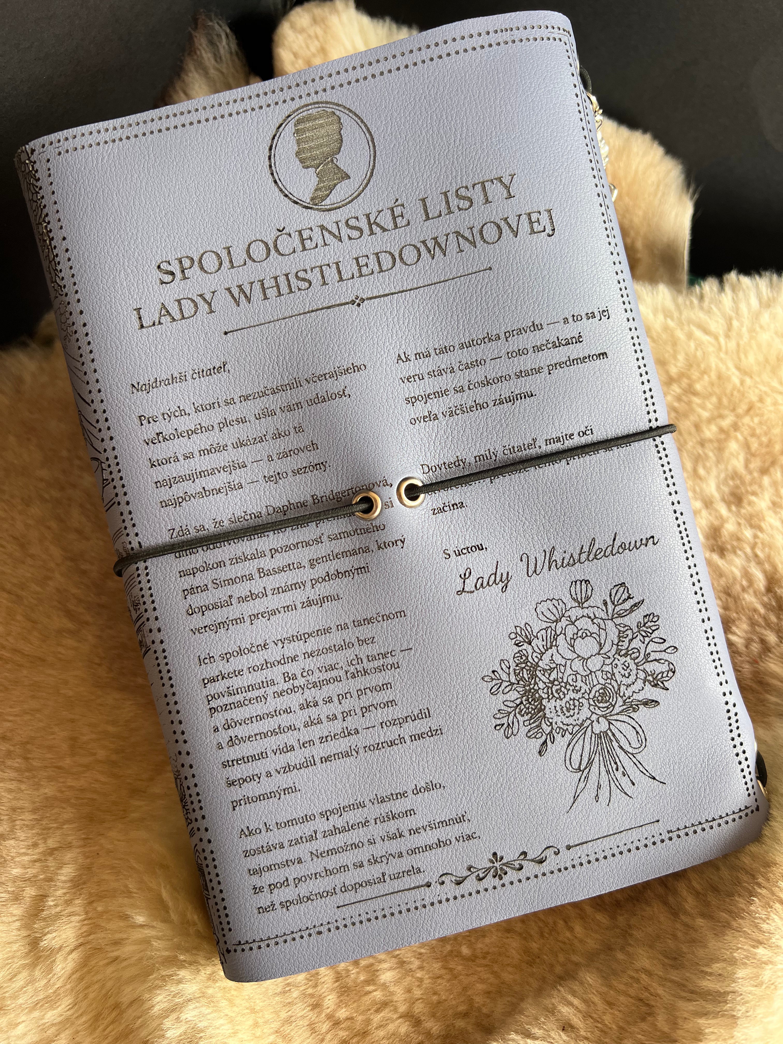 Kožený zápisník A5 - Fialová - LIMITKA - Bridgerton vibe - dlhá verzia