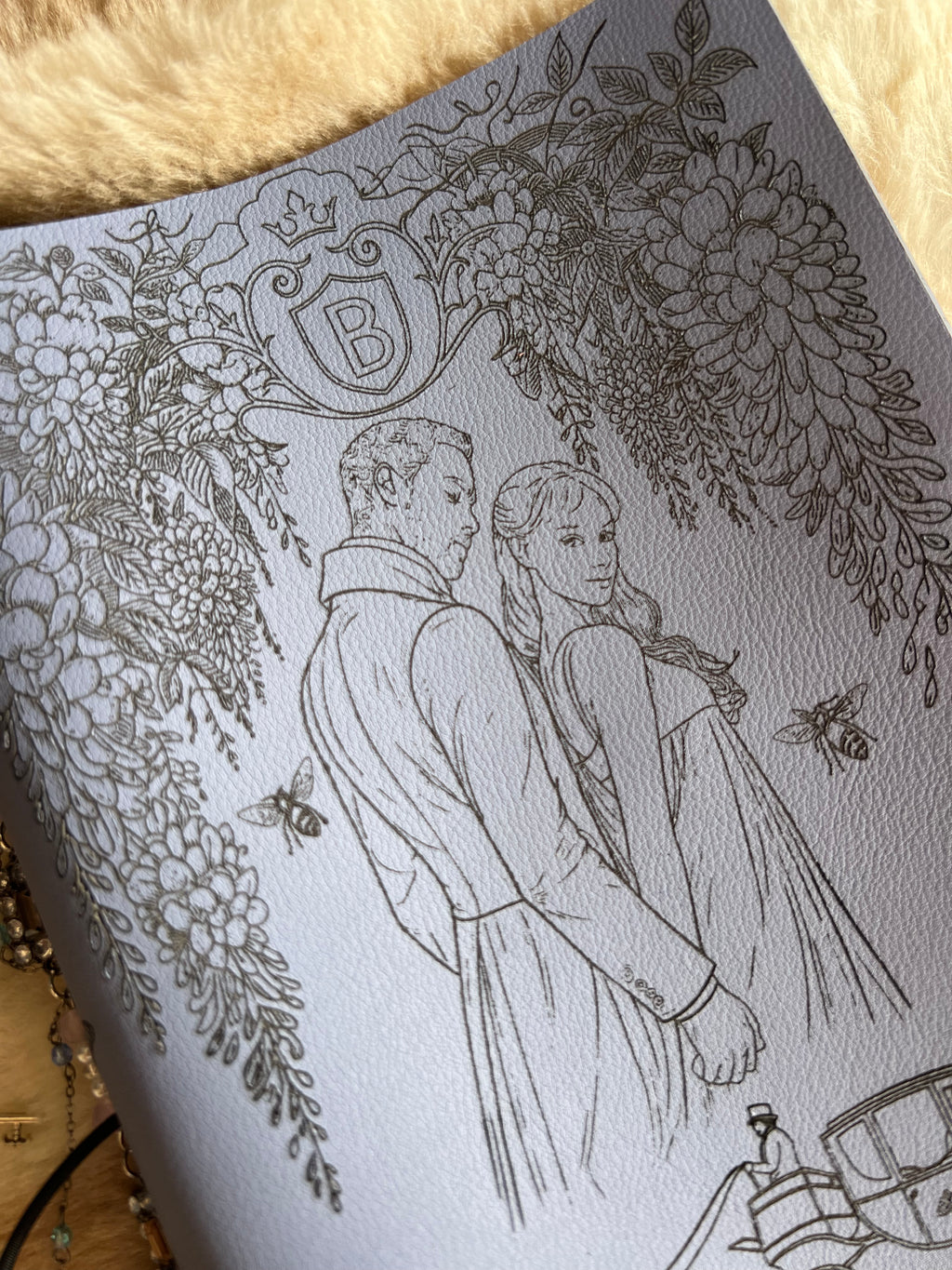 Kožený zápisník A5 - Fialová - LIMITKA - Bridgerton vibe - dlhá verzia