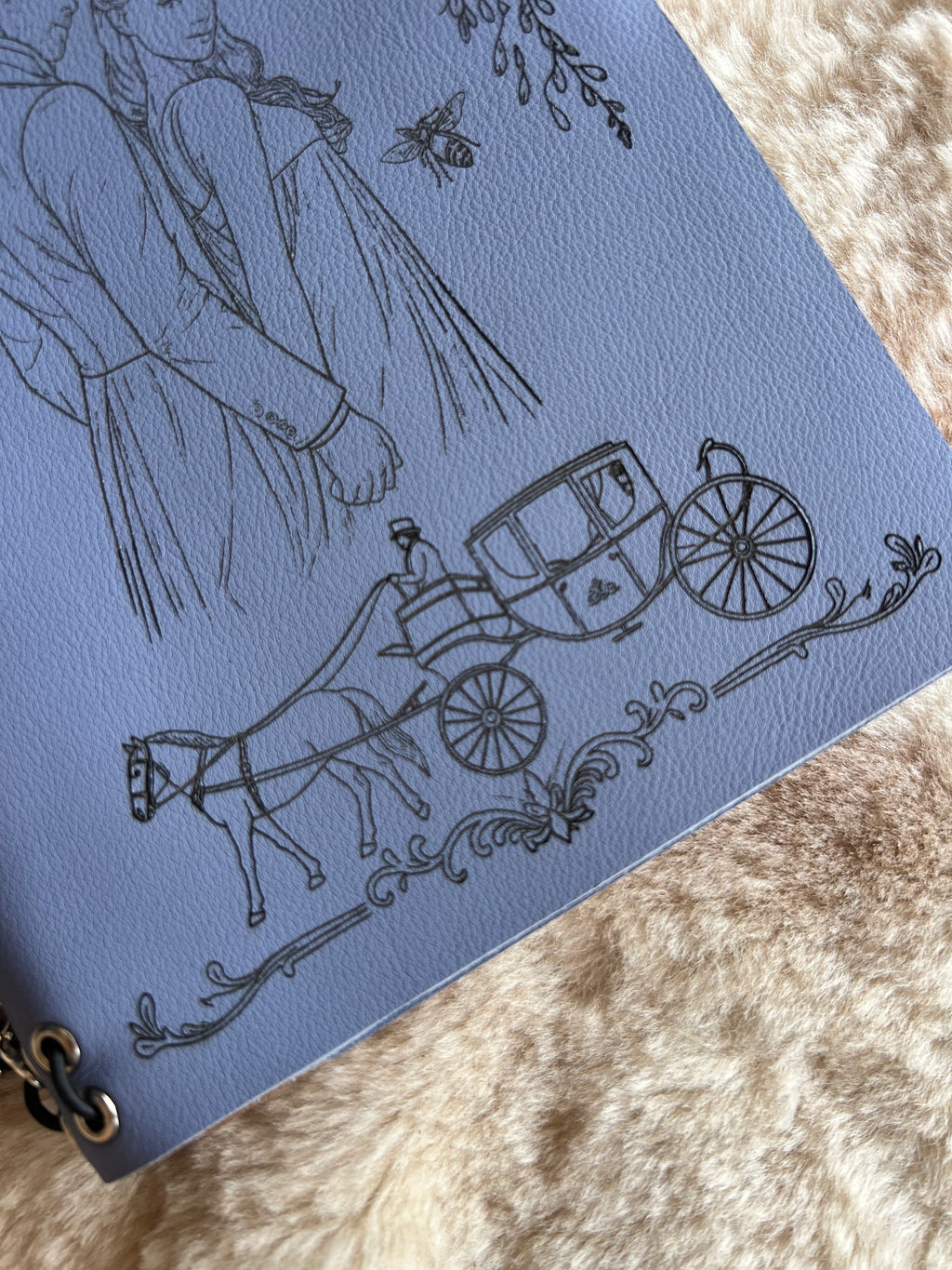 Kožený zápisník A5 - Fialová - LIMITKA - Bridgerton vibe - dlhá verzia