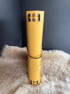 Kožený zápisník A5 - žltá - LIMITKA - Bumble Bee - dlhá verzia