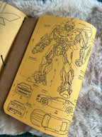 Kožený zápisník A5 - žltá - LIMITKA - Bumble Bee - dlhá verzia