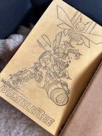 Kožený zápisník A5 - žltá - LIMITKA - Bumble Bee - dlhá verzia