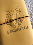 Kožený zápisník A5 - žltá - LIMITKA - Bumble Bee - dlhá verzia