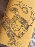 Kožený zápisník A5 - žltá - LIMITKA - Bumble Bee - dlhá verzia