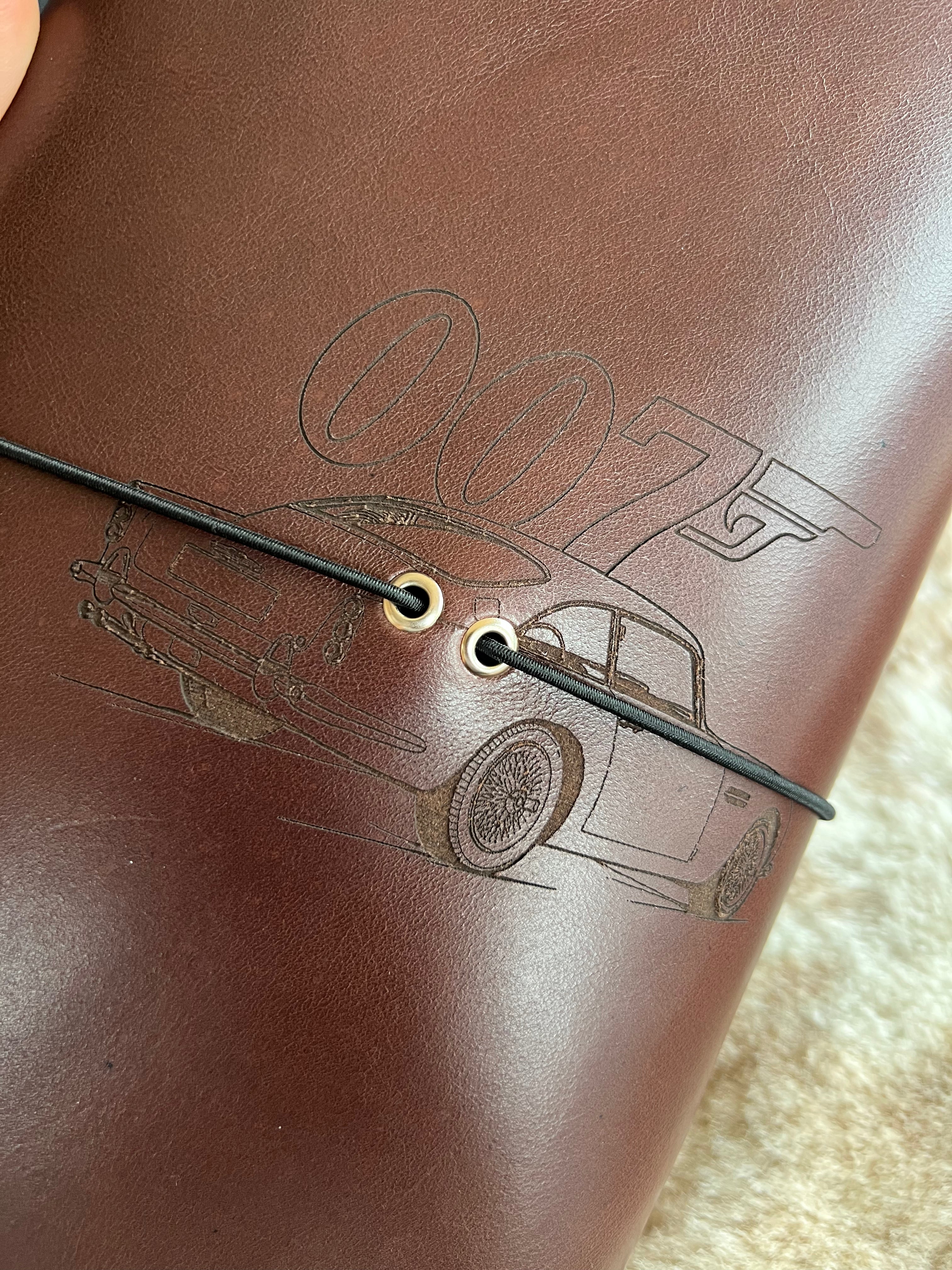 Kožený zápisník A5 - hnedá - LIMITKA - James Bond vibe - dlhá verzia