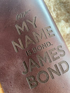 Kožený zápisník A5 - hnedá - LIMITKA - James Bond vibe - dlhá verzia