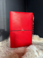 Kožený zápisník A5 - červená - LIMITKA - Acotar vibe - dlhá verzia
