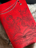 Kožený zápisník A5 - červená - LIMITKA - Acotar vibe - dlhá verzia