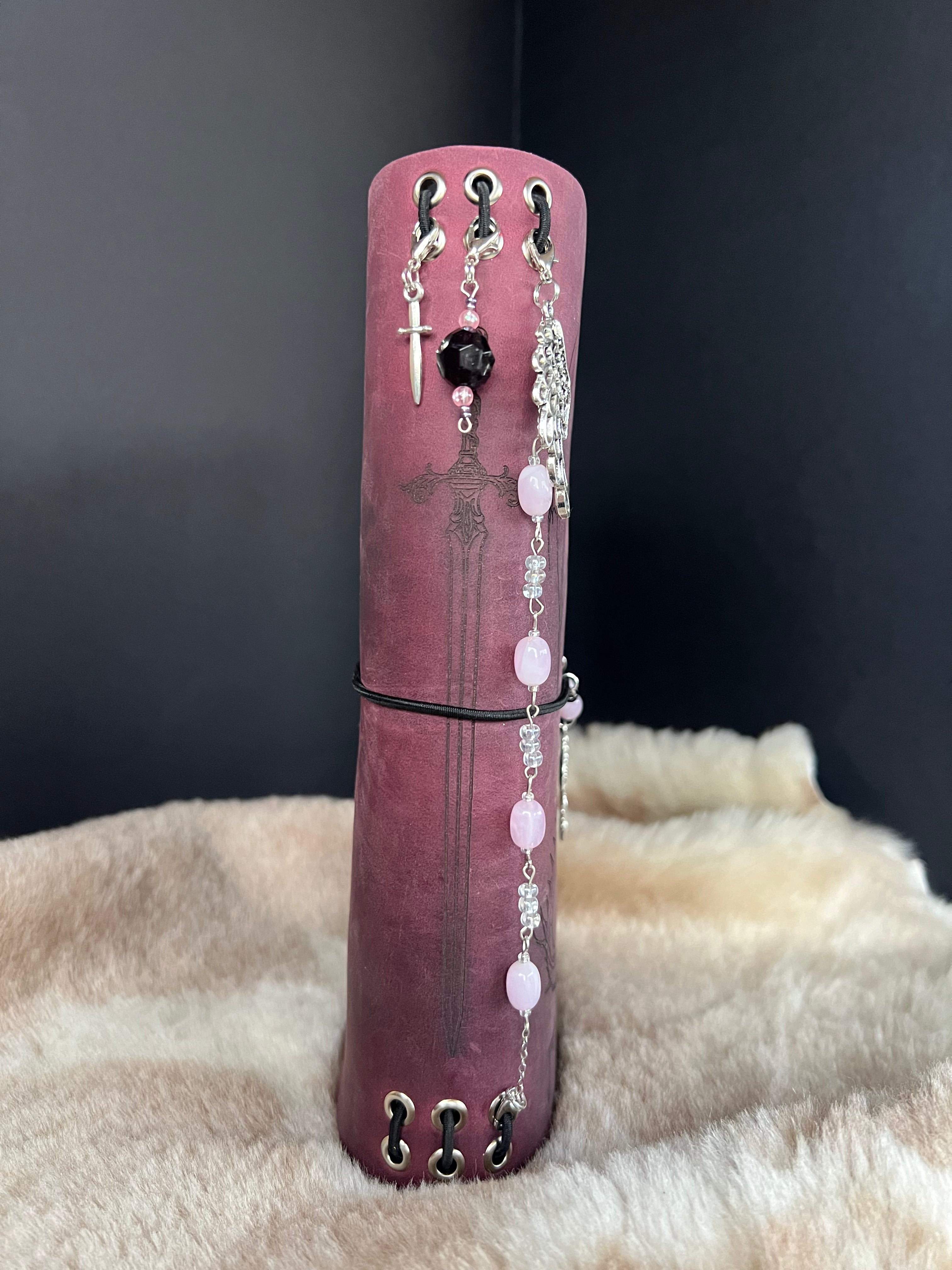 Kožený zápisník A5 - Ružová - LIMITKA - Dragon princes - dlhá verzia