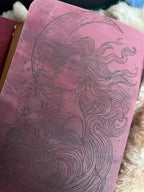 Kožený zápisník A5 - Ružová - LIMITKA - Dragon princes - dlhá verzia