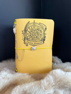 Kožený zápisník A5 - žltá - LIMITKA - Travel Journal yellow - dlhá verzia