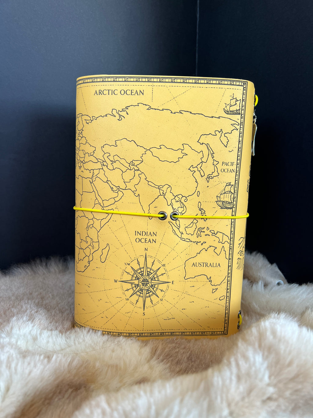 Kožený zápisník A5 - žltá - LIMITKA - Travel Journal yellow - dlhá verzia
