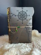 Kožený zápisník A5 - žltá - LIMITKA - Travel Journal green - dlhá verzia