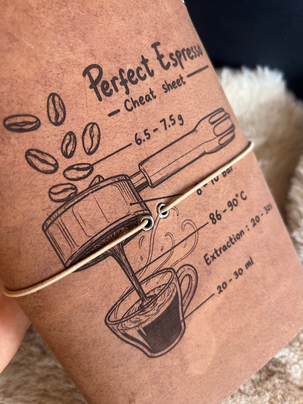 Kožený zápisník A5 - hnedá - LIMITKA - COFFEE - dlhá verzia