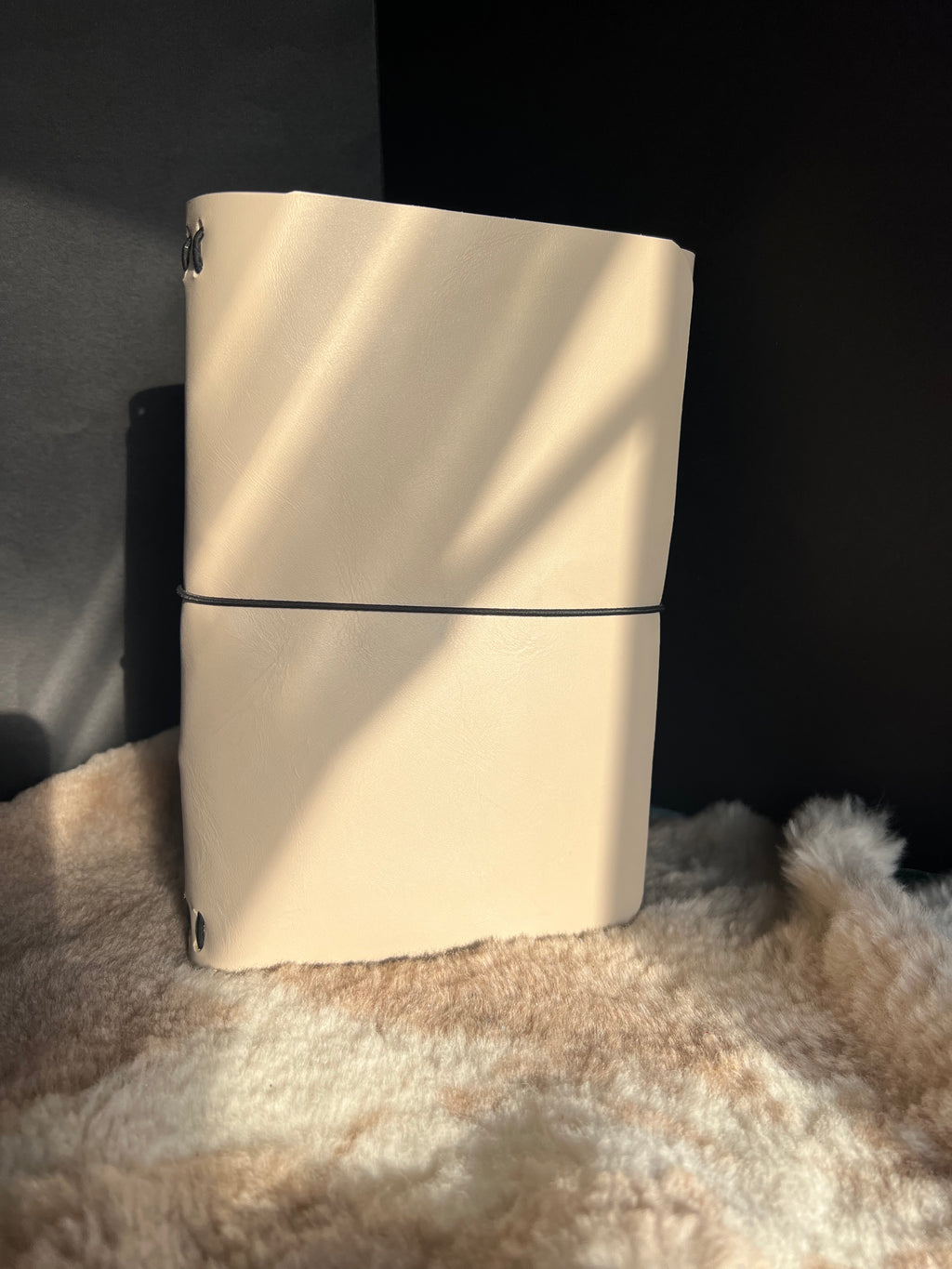 Kožený zápisník A5 - Béžová - Beige - Dlhá verzia