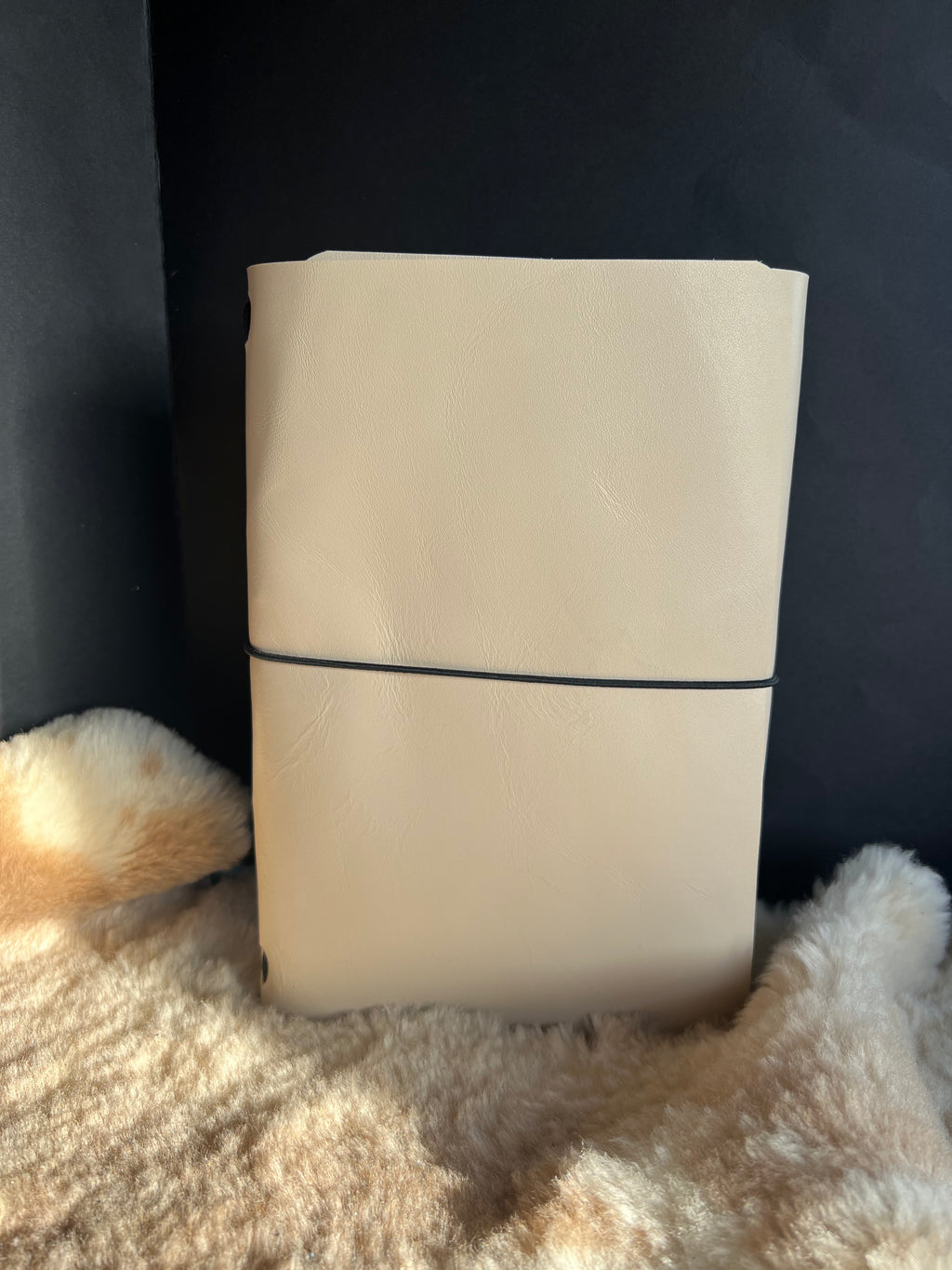 Kožený zápisník A5 - Béžová - Beige - Dlhá verzia