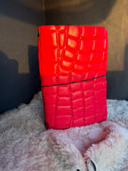 Kožený zápisník A5 - Červená - Red croco - Dlhá verzia