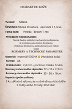 Kožený zápisník A6 - Hnedá - brown T-rex - dlhá verzia