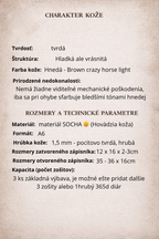 Kožený zápisník A6 - Hnedá - brown crazy horse light - dlhá verzia
