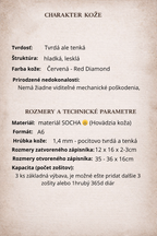 Kožený zápisník A6 - červená - Red Diamond - Dlhá verzia