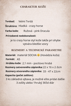 Kožený zápisník A5 - Ružová - Pink Dracula - Dlhá verzia