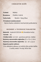 Kožený zápisník A5 - Modrá - Blue Navy - dlhá verzia