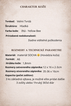 Kožený zápisník A6 - žltá - Yellow Bee - krátka verzia