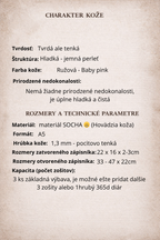 Kožený zápisník A5 - Ružová - Baby pink - dlhá verzia