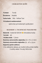 Kožený zápisník A5 - žltá - LIMITKA - Bumble Bee - dlhá verzia