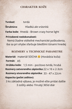 Kožený zápisník A5 - Hnedá - Brown crazy horse light - krátka verzia