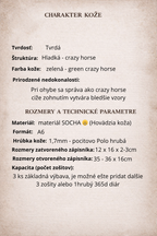 Kožený zápisník A6 - Zelená - Green crazy horse - dlhá verzia