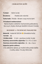 Kožený zápisník A6 - Hnedá - brown crazy horse dark - dlhá verzia