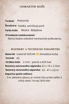 Kožený zápisník A5 - Modrá - Baby blue - Dlhá verzia