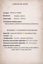 Kožený zápisník A5 - Ružová - Cherry čerešňová - Dlhá verzia