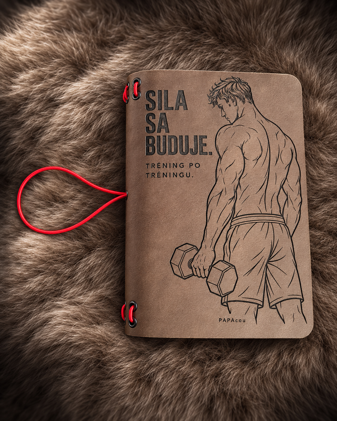 Detail predného gravíru Strong man – športovec s činkou